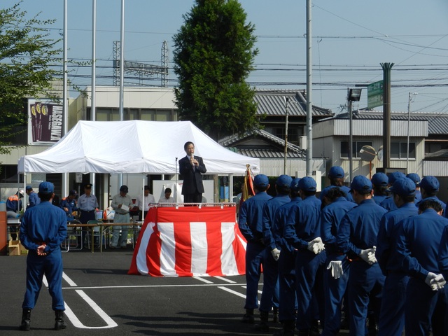 津市消防団一志方面団夏期訓練 挨拶