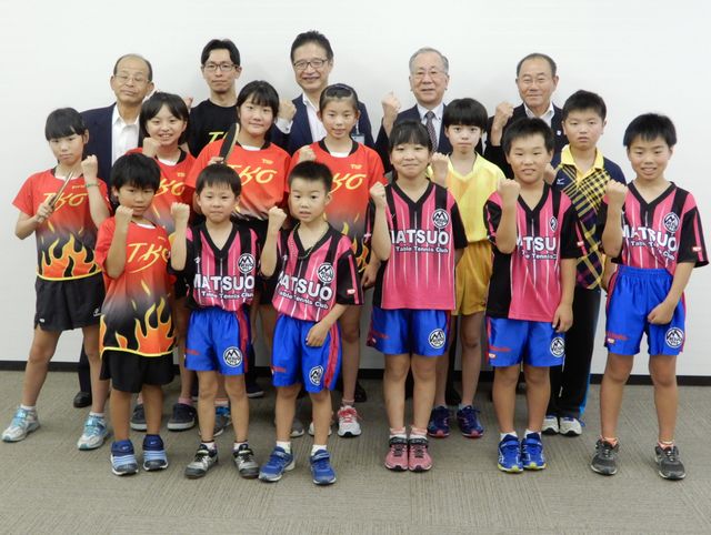全国小学生卓球大会出場選手 来訪