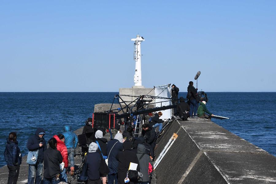 阿漕浦海岸でのロケの様子3