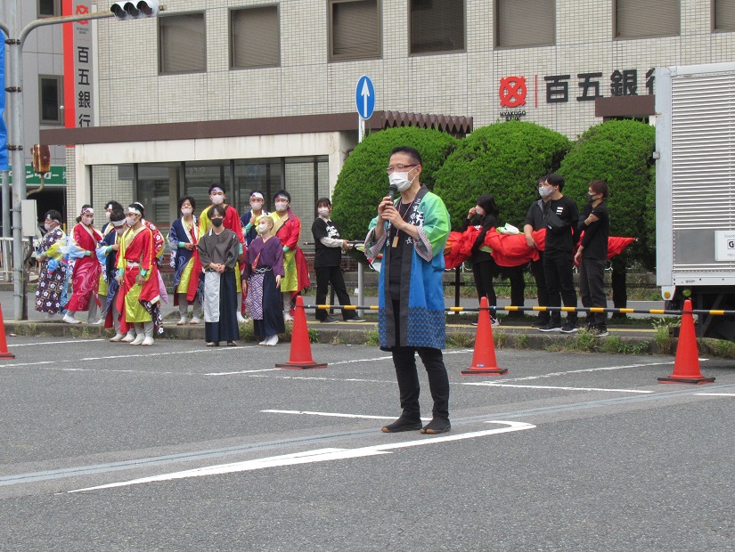 津まつり津駅前会場挨拶