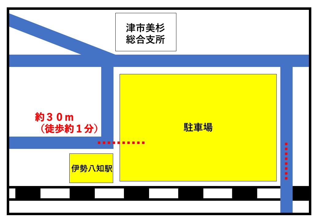 伊勢八知駅周辺概略図
